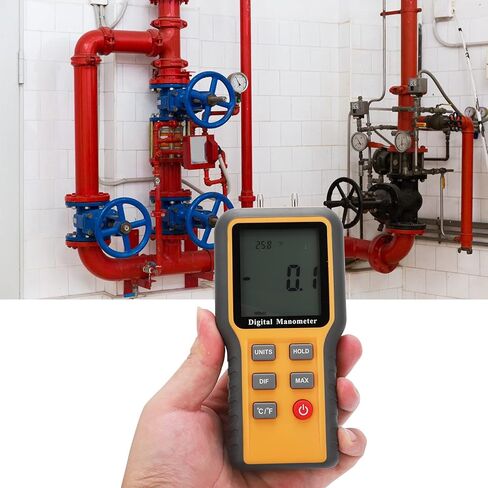 Fafeicy Handheld Digital Manometer, ±2. Psi Range, 11 Units, ABS Material, 9V Battery Powered, with Storage Bag, for Air Pressure Measurement in Saudi Arabia