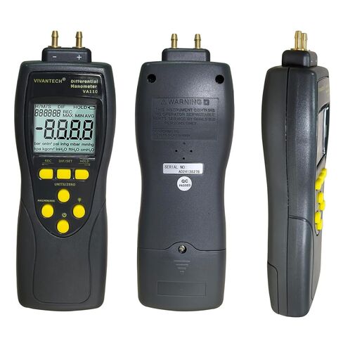 جهاز قياس الضغط التفاضلي للضغط الغاز VA110 - 35PSI/241.3kPa مقياس عالي الدقة مع تخزين البيانات، وإيقاف التشغيل التلقائي، وشاشة LCD بإضاءة خلفية للسيارات وأنظمة التدفئة والتهوية وتكييف الهواء in Kuwait