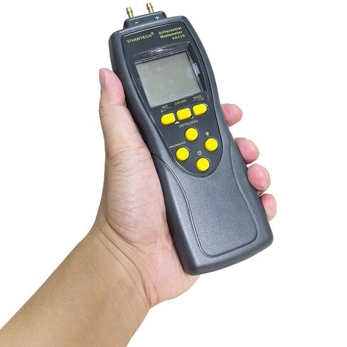 جهاز قياس الضغط التفاضلي للضغط الغاز VA110 - 35PSI/241.3kPa مقياس عالي الدقة مع تخزين البيانات، وإيقاف التشغيل التلقائي، وشاشة LCD بإضاءة خلفية للسيارات وأنظمة التدفئة والتهوية وتكييف الهواء in Kuwait
