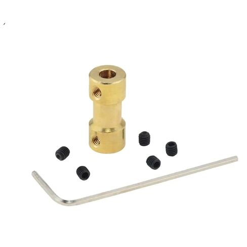 2mm/2.3mm/3mm/3.17mm/4mm/5mm/6mm Brass Rigid Motor Shaft Coupling Coupler Motor Transmission Connector With Screws Wrench 1Pcs(4x6mm) in Saudi Arabia