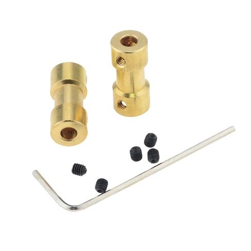 2mm/2.3mm/3mm/3.17mm/4mm/5mm/6mm Brass Rigid Motor Shaft Coupling Coupler Motor Transmission Connector With Screws Wrench 1Pcs(4x6mm) in Saudi Arabia