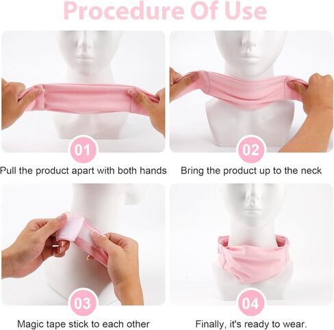 قطعتان من أغطية القصبة الهوائية لغطاء ورم القصبة الهوائية للرقبة قابل للتنفس ومقاوم للغبار وواقي القصبة الهوائية للرقبة ومستلزمات القصبة الهوائية القابلة لإعادة الاستخدام ومجموعات العناية بفتحة القصبة الهوائية للرجال والنساء (وردي، صغير) in Kuwait