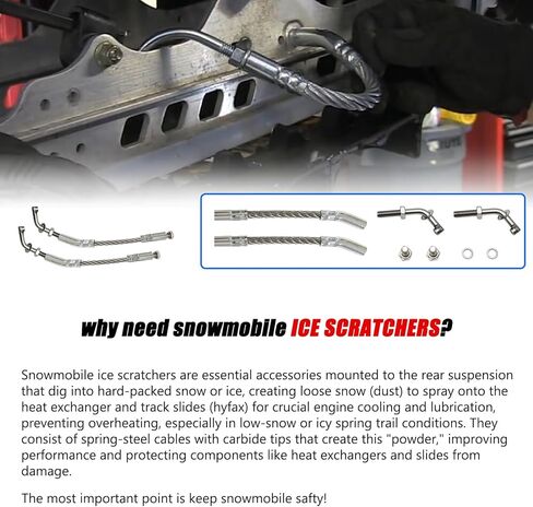 Ccscyua 1 Set Snowmobile Ice Scratchers Reverse Replacement Kit for Polaris Skidoo Arctic Cat 1201-DF Universal Track Heights 2-1/2’’ in Saudi Arabia