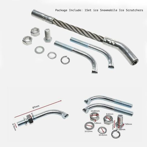 Ccscyua 1 Set Snowmobile Ice Scratchers Reverse Replacement Kit for Polaris Skidoo Arctic Cat 1201-DF Universal Track Heights 2-1/2’’ in Saudi Arabia