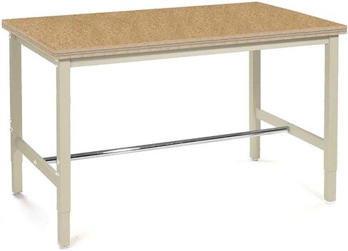 Global Industrial 72" W x 30" D Adjustable Height Workbench, 1-1/2" Thick Shop Top Square Edge, Tan in Saudi Arabia