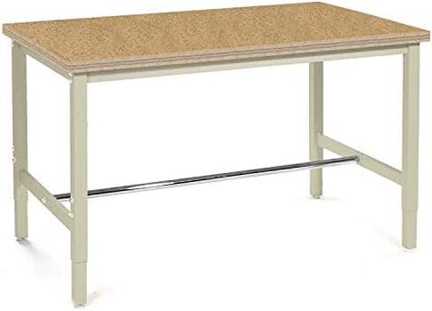 Global Industrial 72" W x 30" D Adjustable Height Workbench, 1-1/2" Thick Shop Top Square Edge, Tan in Saudi Arabia