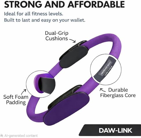 Pilates Ring 14 Inch for Full-Body Workouts – Lightweight Magic Circle for Home Pilates, Toning & Strength Training – Durable Dual-Grip Exercise Ring for Thighs, Arms & Core – Purple in Saudi Arabia