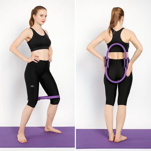 Pilates Ring 14 Inch for Full-Body Workouts – Lightweight Magic Circle for Home Pilates, Toning & Strength Training – Durable Dual-Grip Exercise Ring for Thighs, Arms & Core – Purple in Saudi Arabia