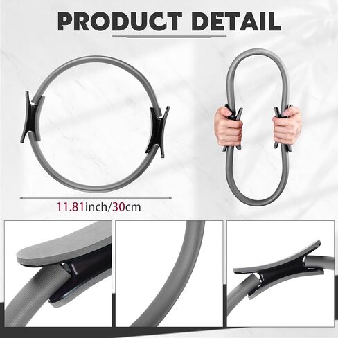 Syhood Pilates Ring 11. 81 Inch Pilates Circle Yoga Ring Magic Lightweight Flexible Workout Equipment for Fitness Physical Therapy Resistance Exercise Arms Legs in Saudi Arabia
