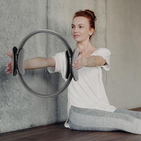 Syhood Pilates Ring 11. 81 Inch Pilates Circle Yoga Ring Magic Lightweight Flexible Workout Equipment for Fitness Physical Therapy Resistance Exercise Arms Legs in Saudi Arabia