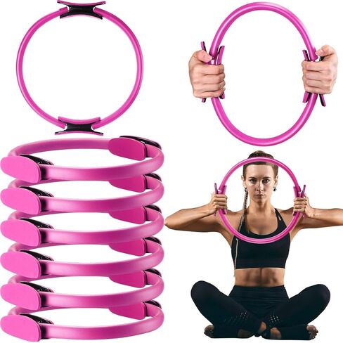 Syhood Pilates Ring 11. 81 Inch Pilates Circle Yoga Ring Magic Lightweight Flexible Workout Equipment for Fitness Physical Therapy Resistance Exercise Arms Legs in Saudi Arabia