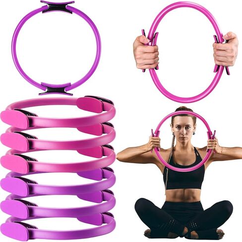 Syhood Pilates Ring 11. 81 Inch Pilates Circle Yoga Ring Magic Lightweight Flexible Workout Equipment for Fitness Physical Therapy Resistance Exercise Arms Legs in Saudi Arabia