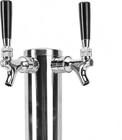 موزع برج البيرة بصنبور مزدوج، من الفولاذ المقاوم للصدأ، مقاس 12.2 × 4.3 بوصة، طقم Kegerator للبار والحانة والمطعم in Kuwait