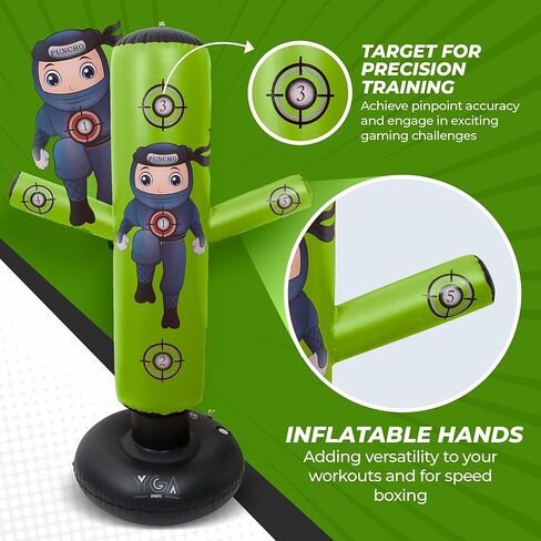 مجموعات الملاكمة - 1 تشومي دينو (48 بوصة) + 1 كيس ملاكمة بونشو نينجا (63 بوصة) للأطفال - مجموعة كاملة للملاكمة قابلة للنفخ للأعمار من 3 إلى 12 عامًا مع قفازات ومضخات وكتاب إلكتروني للتدريب in Kuwait