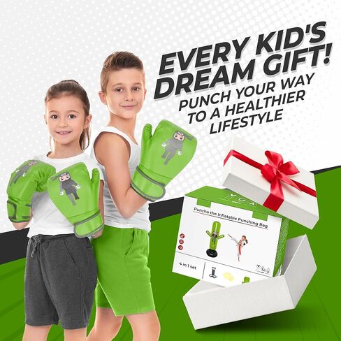 مجموعات الملاكمة - 1 تشومي دينو (48 بوصة) + 1 كيس ملاكمة بونشو نينجا (63 بوصة) للأطفال - مجموعة كاملة للملاكمة قابلة للنفخ للأعمار من 3 إلى 12 عامًا مع قفازات ومضخات وكتاب إلكتروني للتدريب in Kuwait