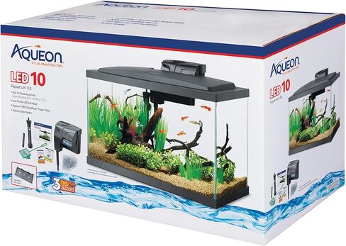 Aqueon Aquarium Fish Tank Starter Kit with LED Lighting 10 Gallon Fish Tank in Kuwait