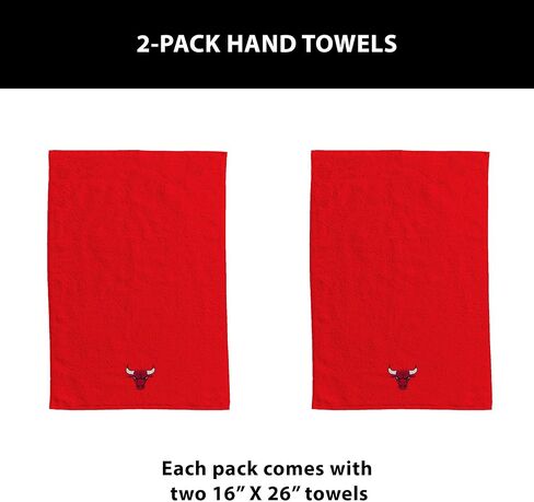 NORTHWEST Chicago Bulls NBA Team Logo Hand Towel 2 Pack 16 x 26 Inches in Saudi Arabia