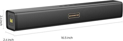 سماعات كمبيوتر Monster S220 للكمبيوتر المكتبي، مكبرات صوت 2.0 قناة للكمبيوتر الشخصي مع غشاء جهير مزدوج، بلوتوث 6.0 و3.5 مم Aux-in PC Soundbar، شريط صوت كمبيوتر مدمج لسطح المكتب/الكمبيوتر المحمول/الشاشة/الكمبيوتر اللوحي in Kuwait