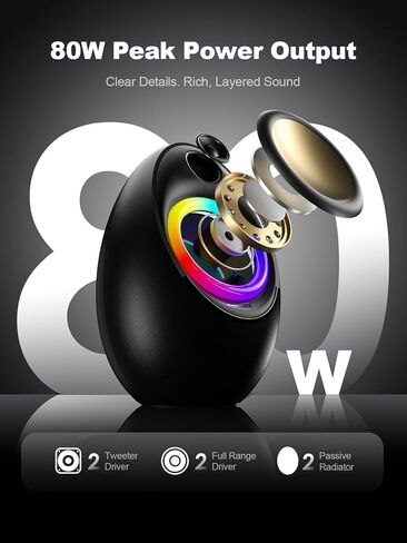 سماعات كمبيوتر Bluedee مع مضخم صوت، مكبرات صوت 2.1 للكمبيوتر مع صوت جهير عميق وطاقة ذروة 80 وات، تعمل بمحول، بلوتوث 5.4 وUSB/USB-C/AUX-in، مكبرات صوت سطح المكتب RGB للكمبيوتر والكمبيوتر المحمول والشاشة in Kuwait