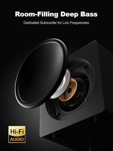 سماعات كمبيوتر Bluedee مع مضخم صوت، مكبرات صوت 2.1 للكمبيوتر مع صوت جهير عميق وطاقة ذروة 80 وات، تعمل بمحول، بلوتوث 5.4 وUSB/USB-C/AUX-in، مكبرات صوت سطح المكتب RGB للكمبيوتر والكمبيوتر المحمول والشاشة in Kuwait