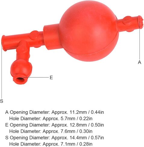 High Quality Rubber Suction Bulb, Red with 3 Openings, Easy & Convenient to Use, Control Liquid Absorption in Saudi Arabia