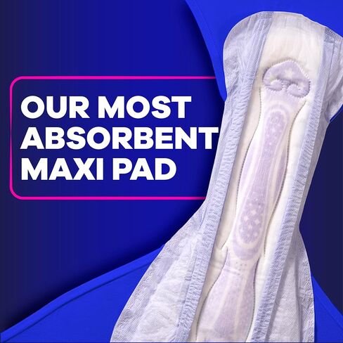 Always Maxi Overnight Feminine Pads with Wings for Women, Size 6, Ultimate Heavy Overnight Absorbency, Unscented, Up to 100% Leak-Free Protection, 21 Count in Saudi Arabia