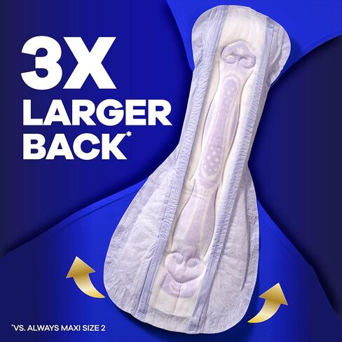 Always Maxi Overnight Feminine Pads with Wings for Women, Size 6, Ultimate Heavy Overnight Absorbency, Unscented, Up to 100% Leak-Free Protection, 21 Count in Saudi Arabia
