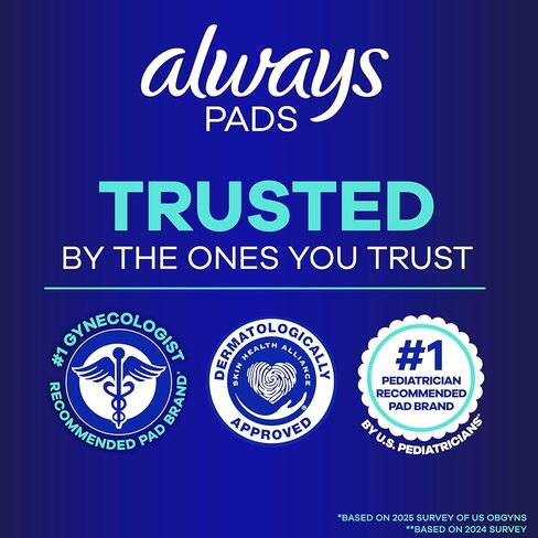 Always Maxi Overnight Feminine Pads with Wings for Women, Size 6, Ultimate Heavy Overnight Absorbency, Unscented, Up to 100% Leak-Free Protection, 21 Count in Saudi Arabia