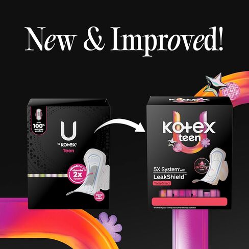 Kotex Ultra Thin Teen Pads with Wings, Heavy Absorbency, 36 Count (Packaging May Vary) in Kuwait