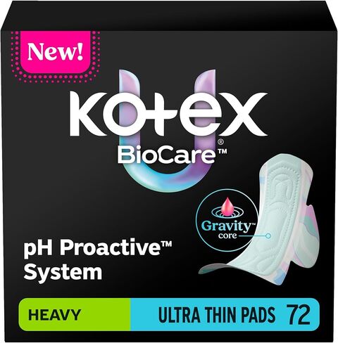 Kotex BioCare Ultra Thin Overnight Pads with Wings, Heavy Absorbency, 20 Count (Packaging May Vary) in Saudi Arabia