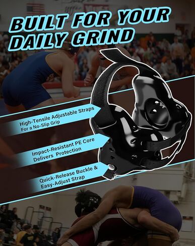 Wrestling Headgear, Youth Wrestling Headgear for Men with Chin Cup & Pad, Sorf Ear Guard for MMA, Jiu-Jitsu (for Users Age 10+) in Saudi Arabia