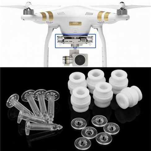 A Set White Shock Absorption Damping Rubber Balls+Anti-Drop Bumper Pins Kit for DJI Phantom 3 Standard Professional Advanced,Cushion Repair Spare Parts,Quadcopters and Accessories in Saudi Arabia