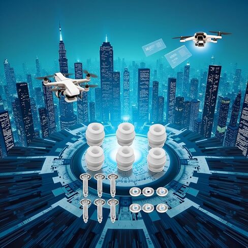 A Set White Shock Absorption Damping Rubber Balls+Anti-Drop Bumper Pins Kit for DJI Phantom 3 Standard Professional Advanced,Cushion Repair Spare Parts,Quadcopters and Accessories in Saudi Arabia