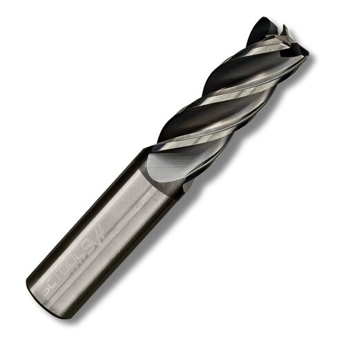 SCT20025 SV4 4-Flute, 1/4" Diameter, 3/4" Cutting Length, Square End, Center Cutting, 2.5" OAL, Coated, 1/4" Shank Dia., High Performance Variable Helix Carbide Endmill for Ferrous Material in Kuwait