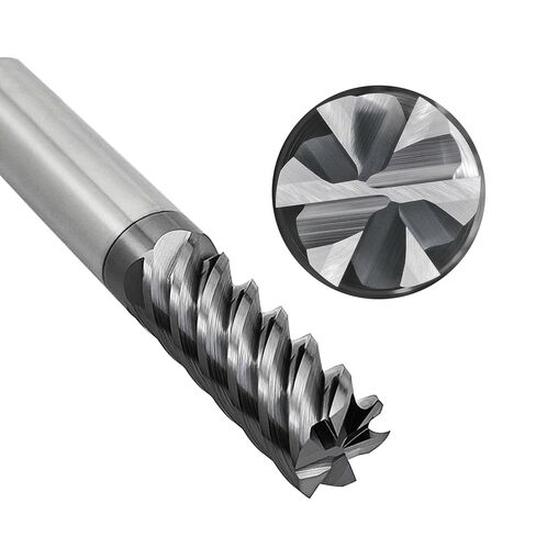 Tools Carbide End Mills,6 Flute Square Milling Cutter，High Helix Angle for High Hardness Steel Finshing Milling Processing - 1/2 Shank (1/2-3" 1PCS) in Kuwait