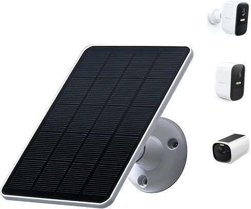 Solar Panel Compatible with SimpliSafe Outdoor Security Camera, Waterproof 4W 5V Solar Panel with 10ft Micro USB Charging Cable Adjustable Wall Bracket Power Outdoor Camera(Not Included Camera) in Kuwait