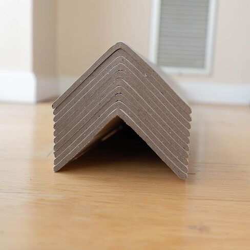 واقي حافة أبيض 3 بوصة × 3 بوصة × 36 بوصة - عبوة مكونة من 10 قطع، واقيات زوايا مضغوطة من الورق المقوى للشحن والبناء واستخدام المنصات - قابلة لإعادة التدوير، وقابلة لإعادة الاستخدام، ومظهر نظيف، وسمك 0.16 بوصة من الورق المقوى الثقيل in Kuwait