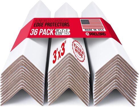 Extra-Wide 36" x 3" x 3" Reinforced Cardboard Edge Protectors (Pack of 100) – 0.225" Heavy-Duty Thickness – Cardboard Edge Protectors for Shipping – American Quality Pallet Edge Protector in Saudi Arabia
