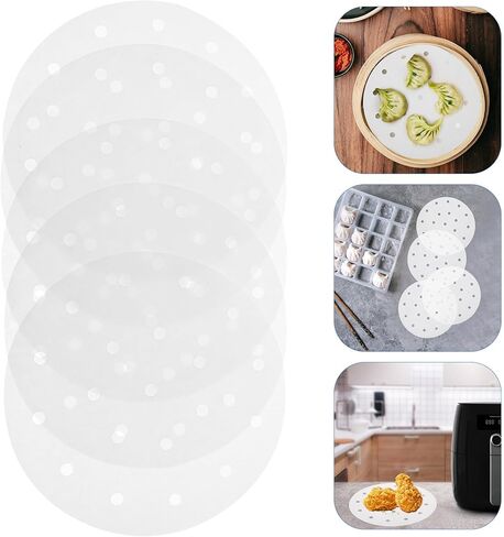 500pcs 6.5-inch Steamer Liners round Steaming Basket Paper Sheets Air Fryer Cooking Liners for Healthy Kitchen Baking and Steaming in Kuwait