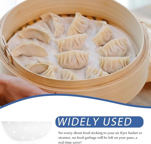 500pcs 6.5-inch Steamer Liners round Steaming Basket Paper Sheets Air Fryer Cooking Liners for Healthy Kitchen Baking and Steaming in Kuwait