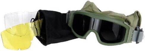 Lancer Tactical Airsoft Safety Goggles Basic - Smoke, Clear and Yellow Lens (Green) in Saudi Arabia