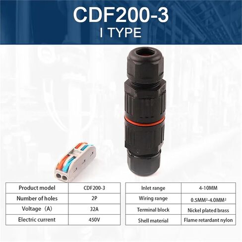 Electrical IP68 Waterproof Joint Wire Quick Connector 2/3 Pin LED Light Wiring Outdoor Rainproof Terminal(CDF-200-2P) in Saudi Arabia
