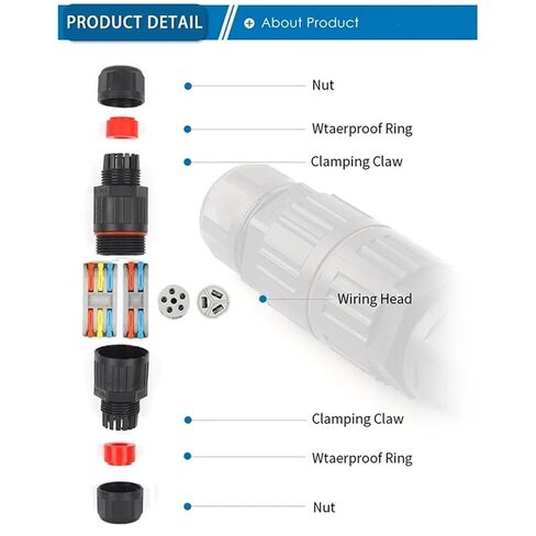 Electrical IP68 Waterproof Joint Wire Quick Connector 2/3 Pin LED Light Wiring Outdoor Rainproof Terminal(CDF-200-2P) in Saudi Arabia
