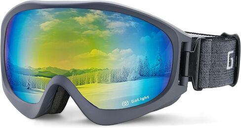 GoLight Spherical Ski Goggles–Simple, Comfortable Snow Goggles with Anti-Fog Double REVO Lens, UV400 Protection & Secure Fit in Saudi Arabia