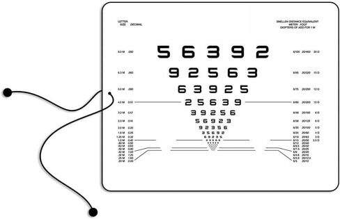 Sloan Letter Near Vision Eye Chart with 16 Inch Pack of 2 in Saudi Arabia