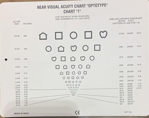 Sloan Letter Near Vision Eye Chart with 16 Inch Pack of 2 in Saudi Arabia