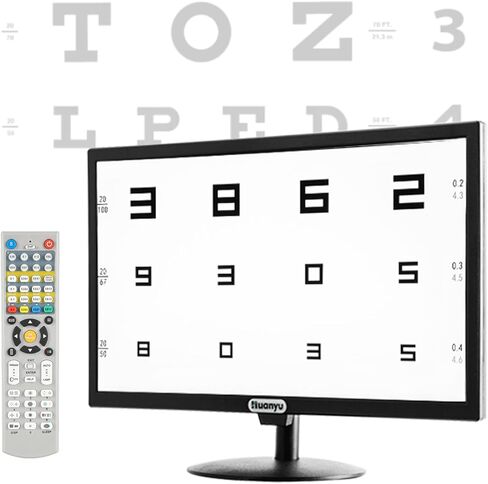 Huanyu Visual Acuity Chart Digital 23inch LCD Electronic Optical Eye Charts with 44+ Visual Targets and 5 Display Methods Optometry Tester Projector with Remote in Saudi Arabia