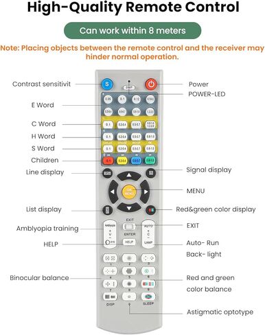 Huanyu Visual Acuity Chart Digital 23inch LCD Electronic Optical Eye Charts with 44+ Visual Targets and 5 Display Methods Optometry Tester Projector with Remote in Saudi Arabia