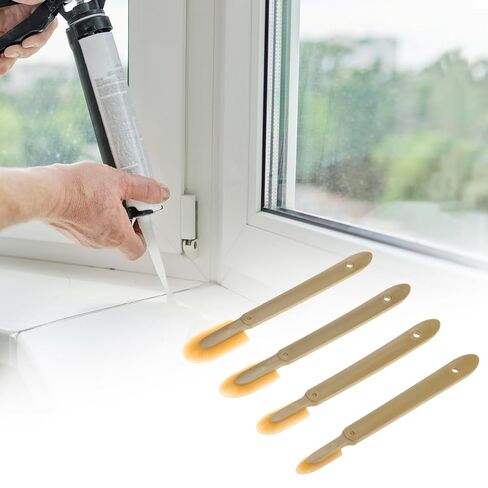 QWORK 8 Pcs Caulking Tool Kit, Flexible Silicone Caulk Smoother & Finishing Spatula Set, Assorted Sizes for Corners, Seams & Joints, Non-Scratch Caulk Finisher in Saudi Arabia