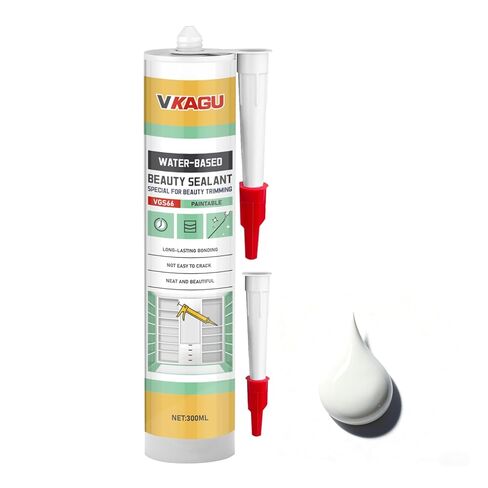 VGS66 Beauty Silicone Sealant for Trim & Baseboards - Flexible Interior Gap Filler for Crown Molding, Door Frames & Woodwork - Easy Water Clean-Up, Paint-Ready in 30 Mins, White in Kuwait